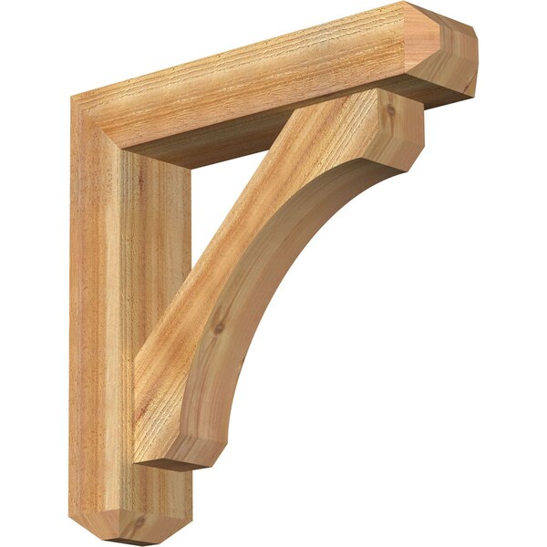 Ekena Millwork Legacy Craftsman Rough Sawn Bracket w/ Offset Brace, Western Red Cedar, 6"W x 26"D x 26"H BKT0604X26X26LEC04RWR - main